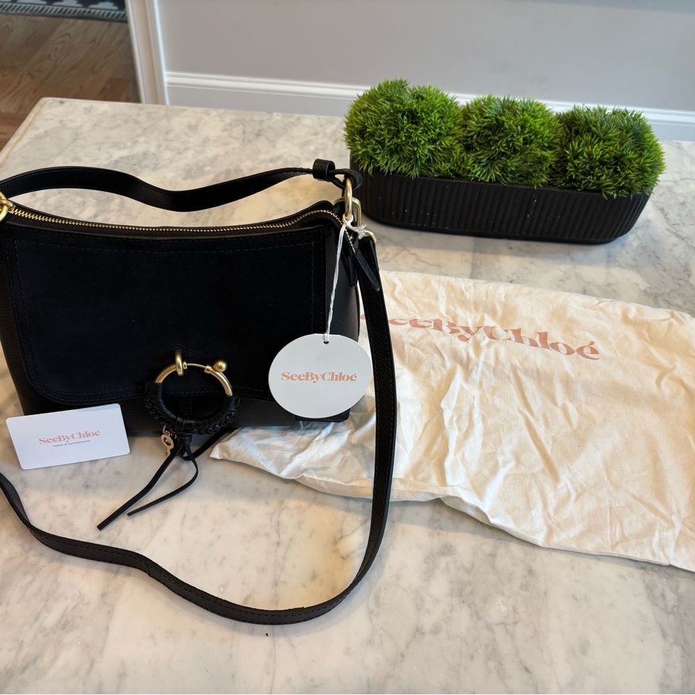NWT See By Chloe Crossbody Bag- Black Suede Crossbody bag